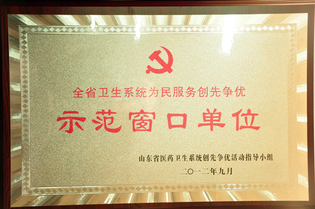 全省卫生系统为民服务创先争优示范窗口单位